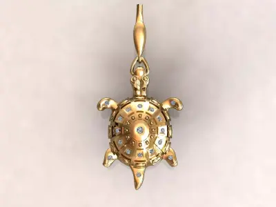 Turtle pendant 36 3D print model