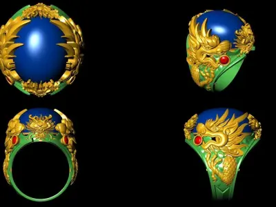 Dragon ring Free 3D print model buy
