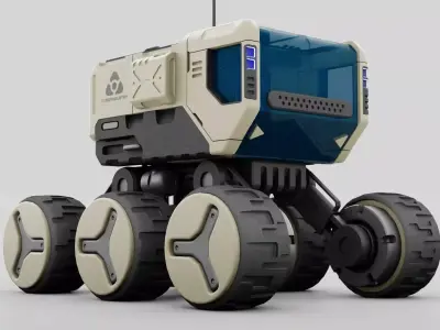 LUNA ROVER RIGGED 3D model