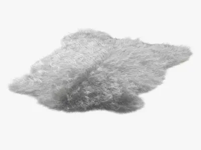Plush Mongolian Sheepskin rug 3D model