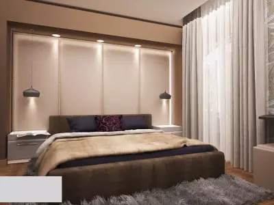 modern master bedroom  3D model buy