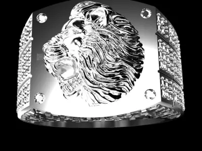 RING MAN LION Texture 3D print model 3D print model