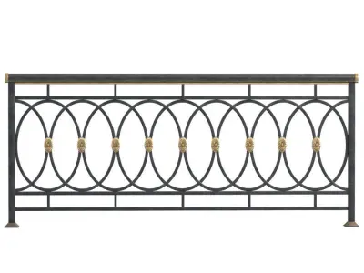 Classic Modern Forged Fence 3D model