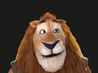 Cartoon Lion Rigged 3D model purchase