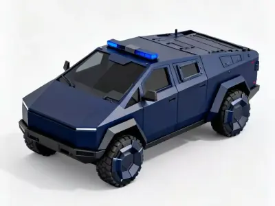 Futuristic Armored Riot Control Vehicle 3D Model Low-poly 3D model