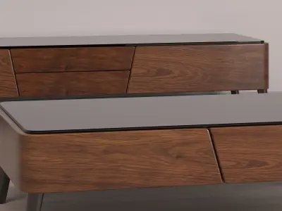 Living Room Table Set 3D model