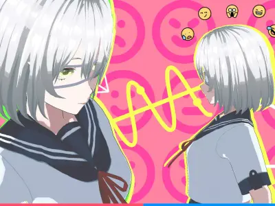 Eyepatch Girl 4 Outfit Bundle 3D Model Collection