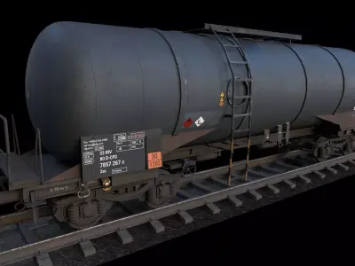 Rail Car Low-poly 3D model