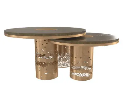 Round alem luxury handmade coffee table deniz tunc design 3D model