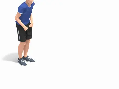 Jump Exercise Man Animation Low-poly 3D model