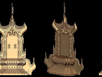 throne model Low-poly 3D model