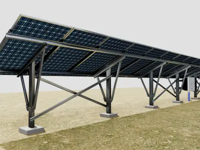 Single Column Solar Construction Type-2 3D model