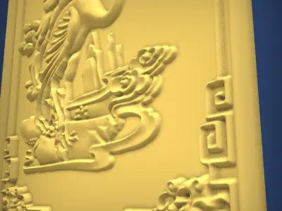 Carved panel painting STL 3D print model