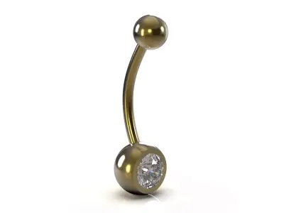 Dangle Shine Belly Button navel Piercing model p0001 3D print model