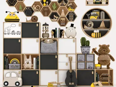 toys and furniture set  Low-poly 3D model