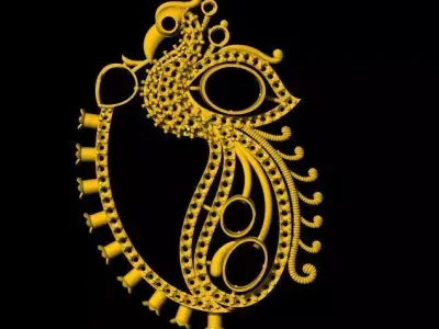 peacock pendant 3dm file 3D print model
