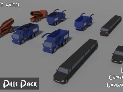 City Lowpoly Pack WhitePillsPack 3D model