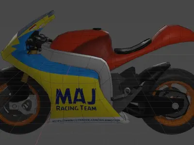 A Motorcycle Racing 3D Model Low Poly 3D model