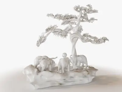 Elephants Play  3D model