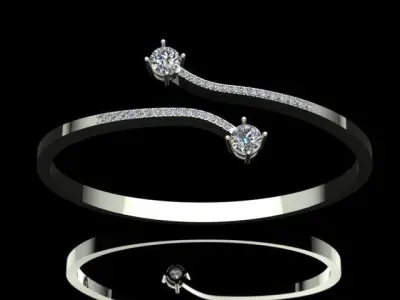 Luxury Golden Bracelet With Diamonds 3D print model