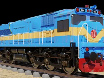 Bangladesh train locomotive 3D model