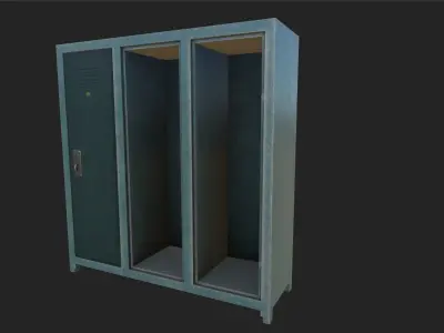 3D Locker Model High Poly With Textures And Hanger  Low-poly 3D model