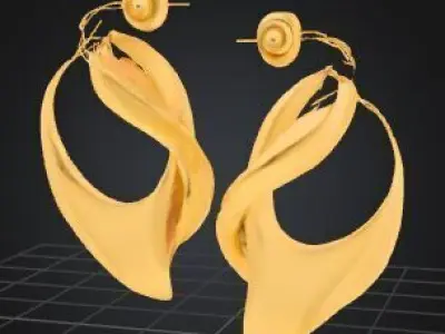 Luxe Flow  Flowing Luxury Earrings 3D print model