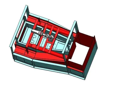 3D model machine with metal frame 3D print model