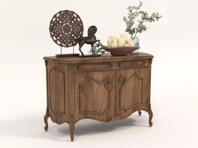 Classic European style Cabinet and Decoration 4 3D model