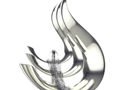 Swirl element stainless steel fountain 3D model