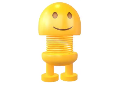 Car Spring Expression Decoration Toys Slightly Face v1 001 Low-poly 3D model