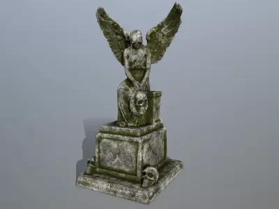 statue 3 of angel Low-poly 3D model buy