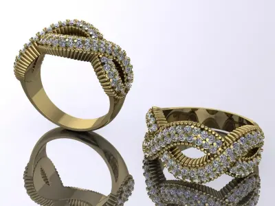 Elegant Ring Jewelry Brand Gold 3D print model purchase