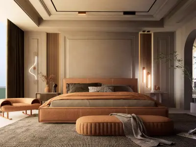 Cozy Bedroom Interior Scene 3D model