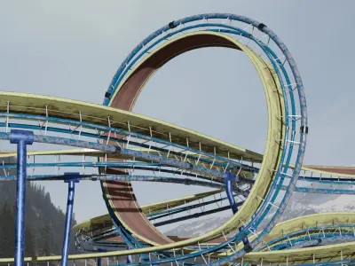 Stunt track Low-poly 3D model