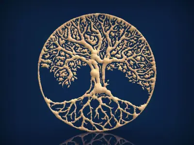 Carved panel painting STL 3D model 6