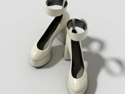 High Heel Female Platform Shoes 3D model