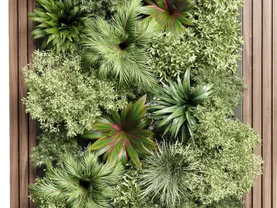 Wood frame Vertical graden wall decor box 24 3D model