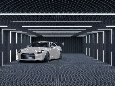 GTR-skyline-car rigged and animated 3D model