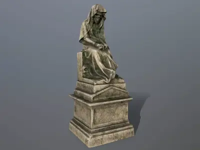 statue with cloak Low-poly 3D model