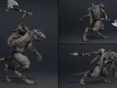 Mist Barbarian Arm1 Low-poly 3D model