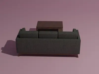 Couch and coffee table set 3D model