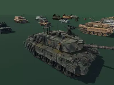 Military Vehicle Pack Low-poly 3D model