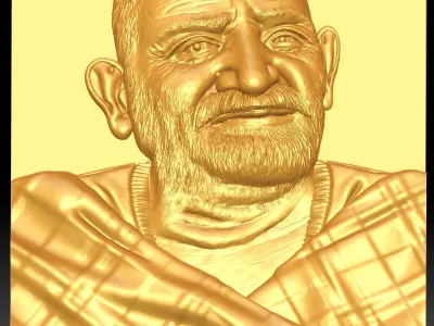 Neem Karoli Baba Relief Mural 3D print model