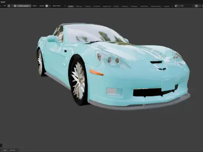 Car Chevrolet Corvette C6 Low-poly 3D model