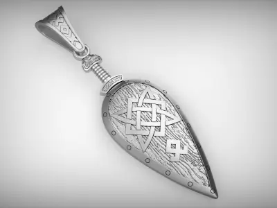 Shield pendant 3D print model