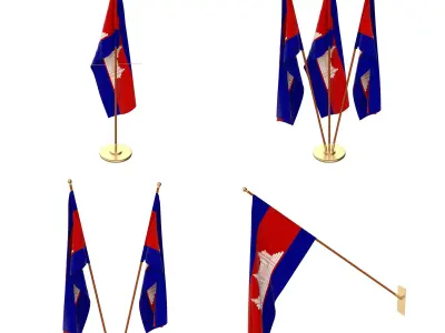 Cambodia Flag Pack 3D model