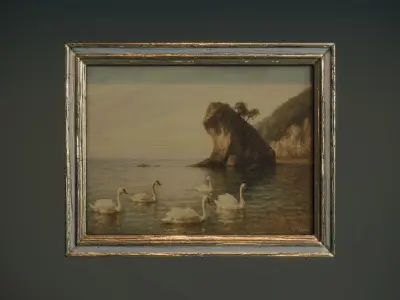 Large Vintage Frame and Painting Low-poly 3D model