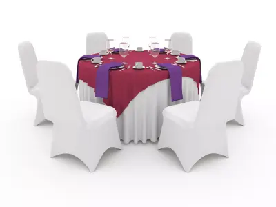 Banquet Table and Chair 31 3D model