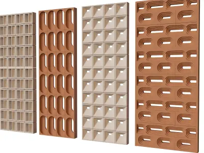 Brick Roster partitions wall 02 Low-poly 3D model
